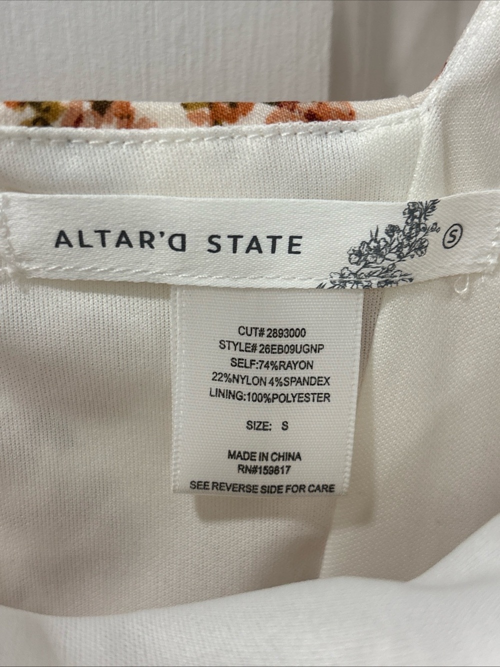 Altar’d State Women’s Adeline Tie Shoulder Floral Mini Dress Size S Cottagecore - Picture 3 of 8